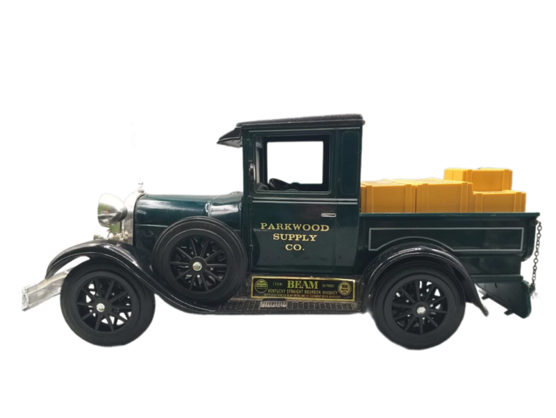 Jim Beam Parkwood Supply Co. 100 Mounth Old Kentucky Straight Bourbon Whiskey 40% VOL. (1x0,75ltr.) Original-Steuerbandarole - Flasche/Decanter in Pick-Up Truck