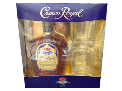 Crown Royal Fine de Luxe Blended Canadian Whisky 40% VOL. (1x0,75ltr.) inkl. 2 Gläser SET in ungeöffneter Originalverpackung
