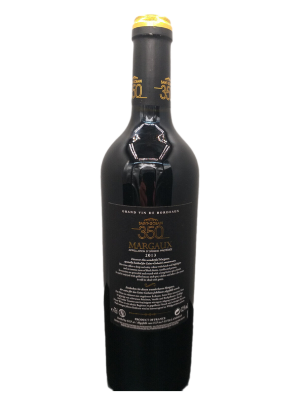 Saint-Gobain 350 Margaux 2013 12,5% VOL. (1x0,75ltr.) Grand Vin de Bordeaux - SAMMLERSTÜCK Saint-Gobain 350 Margaux 2013 12,5% VOL. (1x0,75ltr.) Grand Vin de Bordeaux - SAMMLERSTÜCK