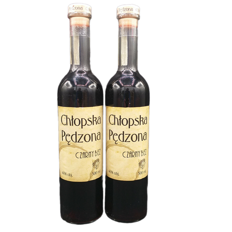 Chtopska Pedzona Czarny Bez Vodka 40% VOL. (2x0,5ltr.) SET