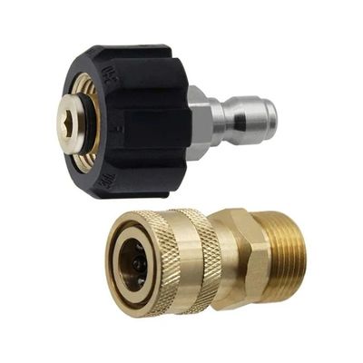 Pressure Washer Hose Connector Adapter Set Stainless Steel M22 To 1/4in Quick Connector Kit