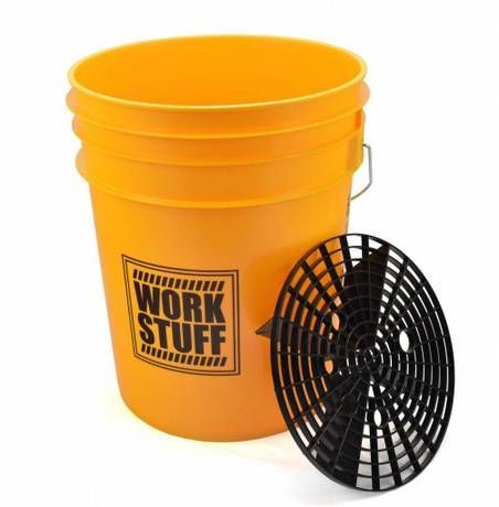 WORK STUFF Detailing Bucket & Grit Guard Yellow 5 Gallon