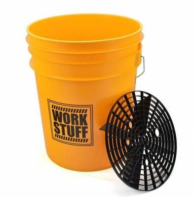 WORK STUFF Detailing Bucket & Grit Guard Yellow 5 Gallon