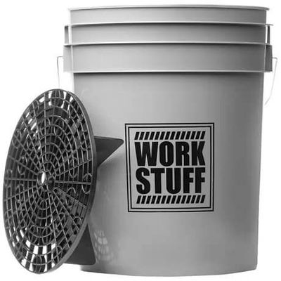 WORK STUFF Detailing Bucket & Grit Guard Wheels Grey 5 Gallon
