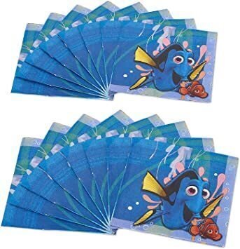 Pack de 16 servilletas de papel para fiestas de cumpleaños, Disney Dory