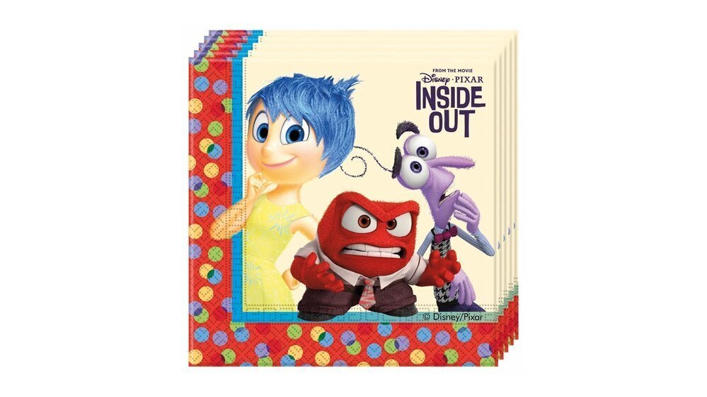 Pack de 20 servilletas de papel para fiestas de cumpleaños,  Disney Inside out, del reves