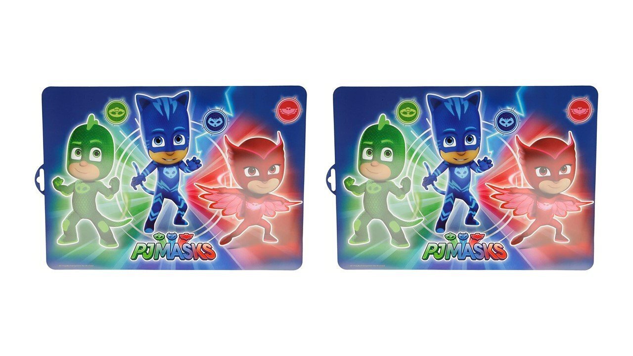 10 manteles individuales licencia oficial Pj masks, ideal para proteger la mesa, producto de plastico apto para alimentos