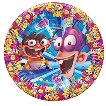 Pack 8 platos de cartón para fiesta, 18cm Fanboy y chum chum, ideal fiestas de cumpleaños