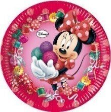 Pack 8 platos de cartón para fiesta, 23 cm Minnie mouse, ideal fiestas de cumpleaños