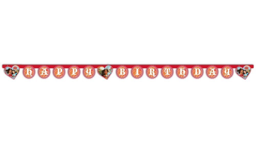 Guirnalda  "Happy birthday"  Disney Elena de Avalor, producto de carton