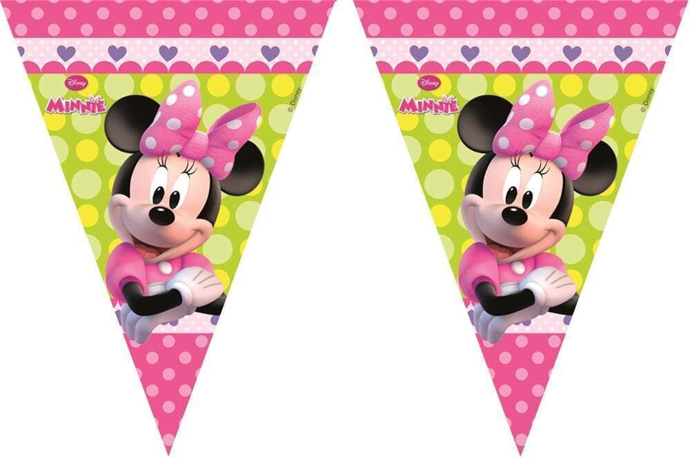 lineal de banderines licencia oficial disney Minnie mouse, producto de plastico, longitud 2,3mt