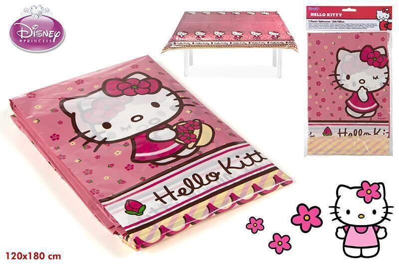 mantel fiesta licencia oficiao sanrio Hello Kitty 120x180 cm, producto de  plastico ideal para cumpleaños