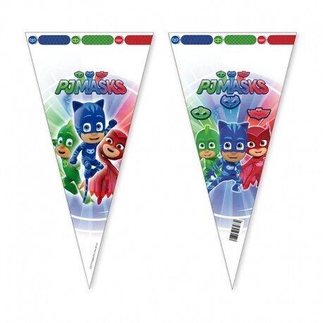 Pack 6 conos de la licencia oficial Pj Masks, producto de plastico, dimensiones 20x40 cms