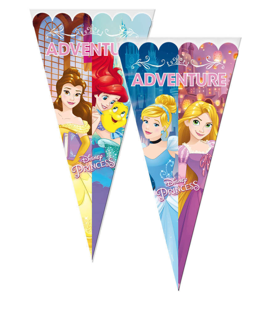 Pack 6 conos de la licencia oficial disney Princesas, producto de plástico, dimensiones 20x40 cms