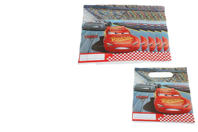 Pack 6 party bags Disney Cars, 16x23cm, ideal para chuches