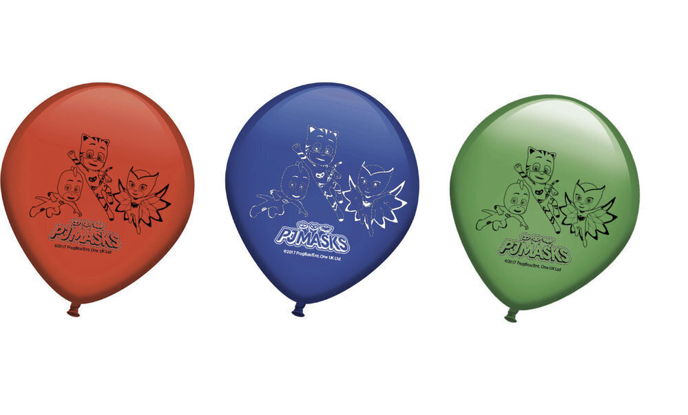 Pack 8 globos Pj Masks, ideales para decorar fiestas de cumpleaños