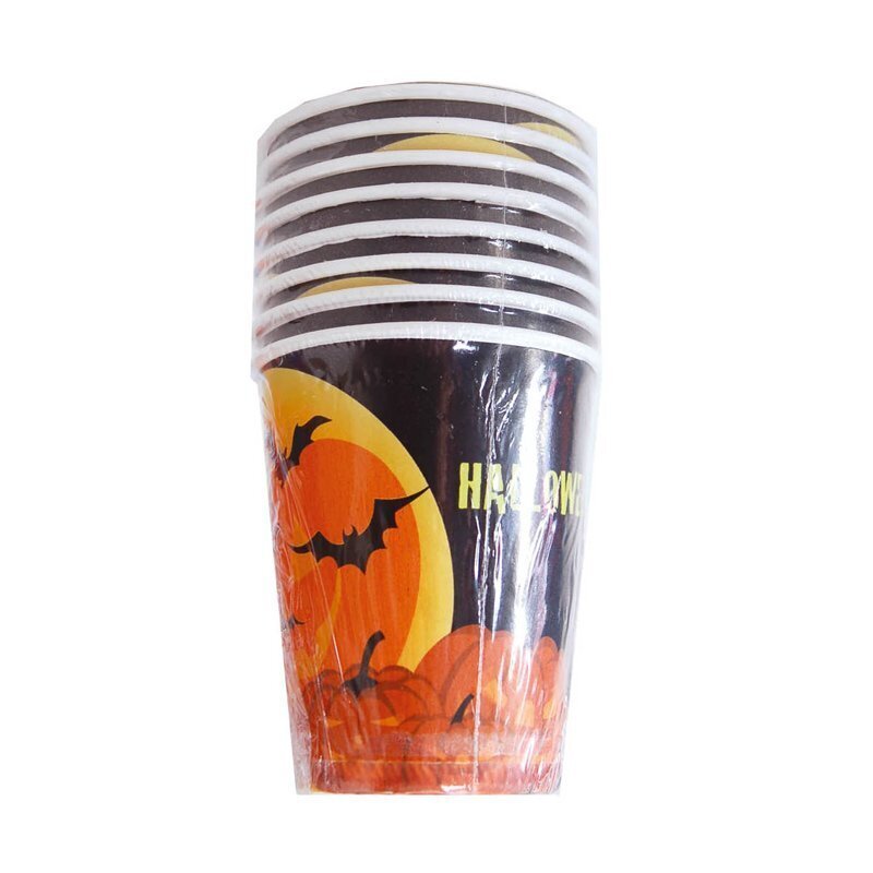 Pack 8 vasos de cartón para fiestas, Halloween