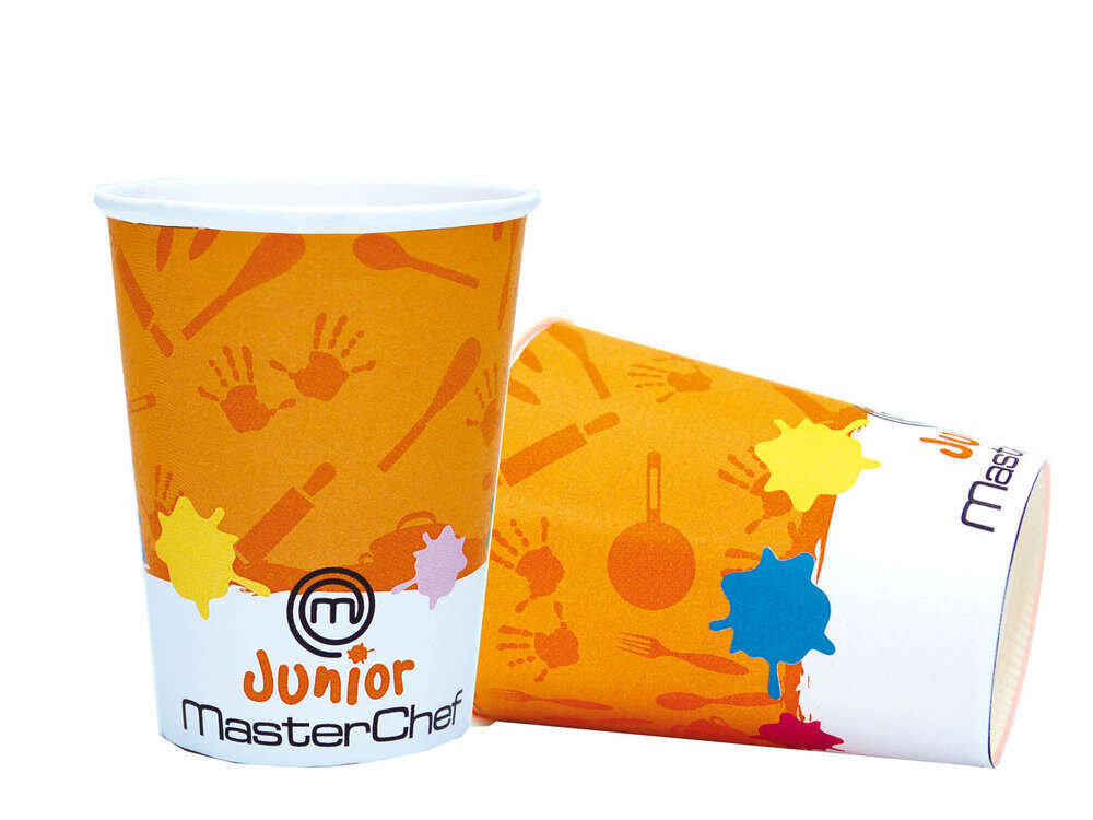 Pack 8 vasos de cartón para fiestas, Master chef Junior