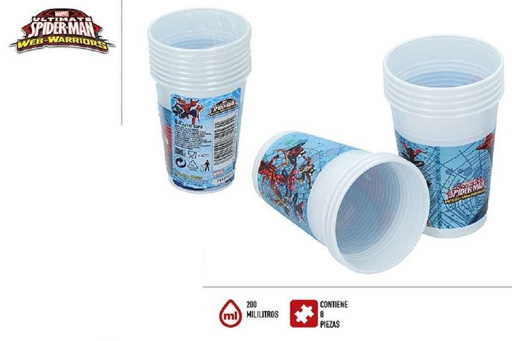 Pack de 8 vasos fiesta,  Spiderman