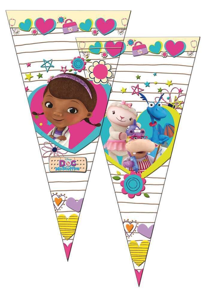 Pack 10 conos de la licencia oficial Doctora Juguetes, producto de plastico, dimensiones 20x40 cms