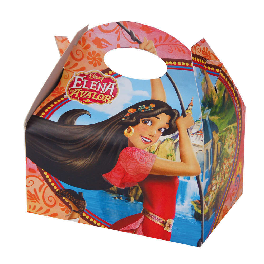 Pack de 4 cajas de carton de la licencia Elena de Avalor, 16x10x18cms