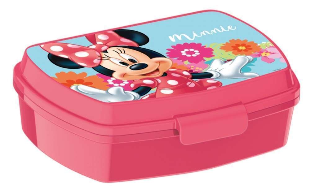 Sandwichera rectangular de la licencia oficial Disney Minnie Mouse, producto de plástico resistente, ideal para llevar el almuerzo