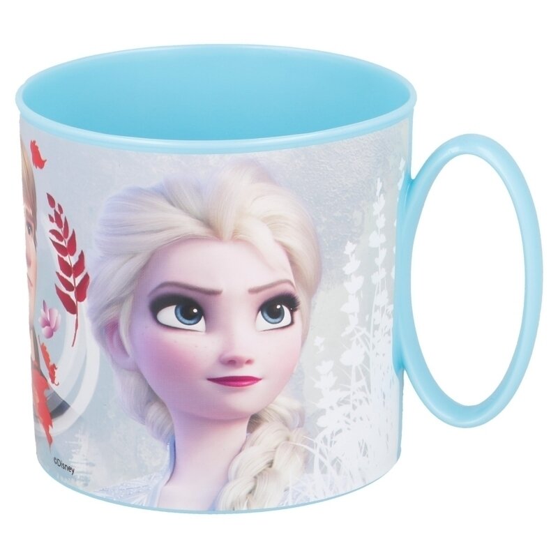 Taza infantil de plástico reutilizable para microondas de 265 ml frozen II blue forest