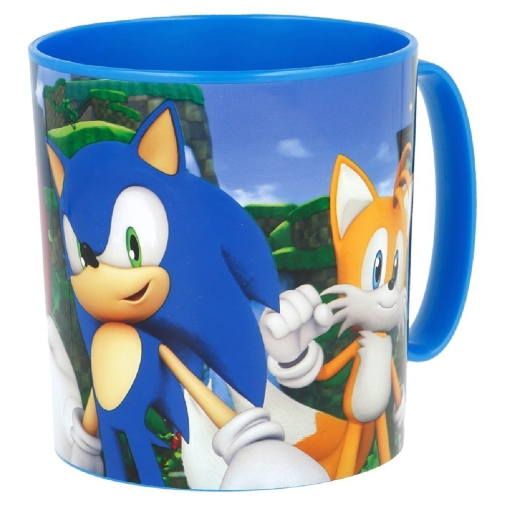 Taza apta para microondas de la licencia oficial Sonic, capacidad: 350ml, producto de plastico libre de BPA