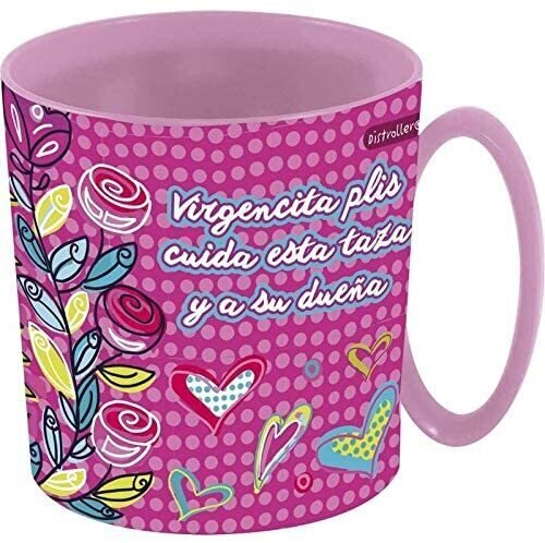 Taza apta para microondas de la licencia oficial distroller Virgencita, capacidad: 350ml, producto de plastico libre de BPA