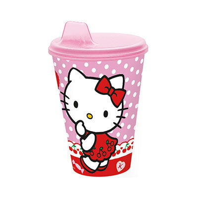 Vaso sipper Hello kitty, 430ml, producto de plastico libre de BPA, con boquilla adaptada para aprendizaje