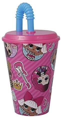 vaso con caña 430 ml Lol Surprise, producto de plastico libre de BPA