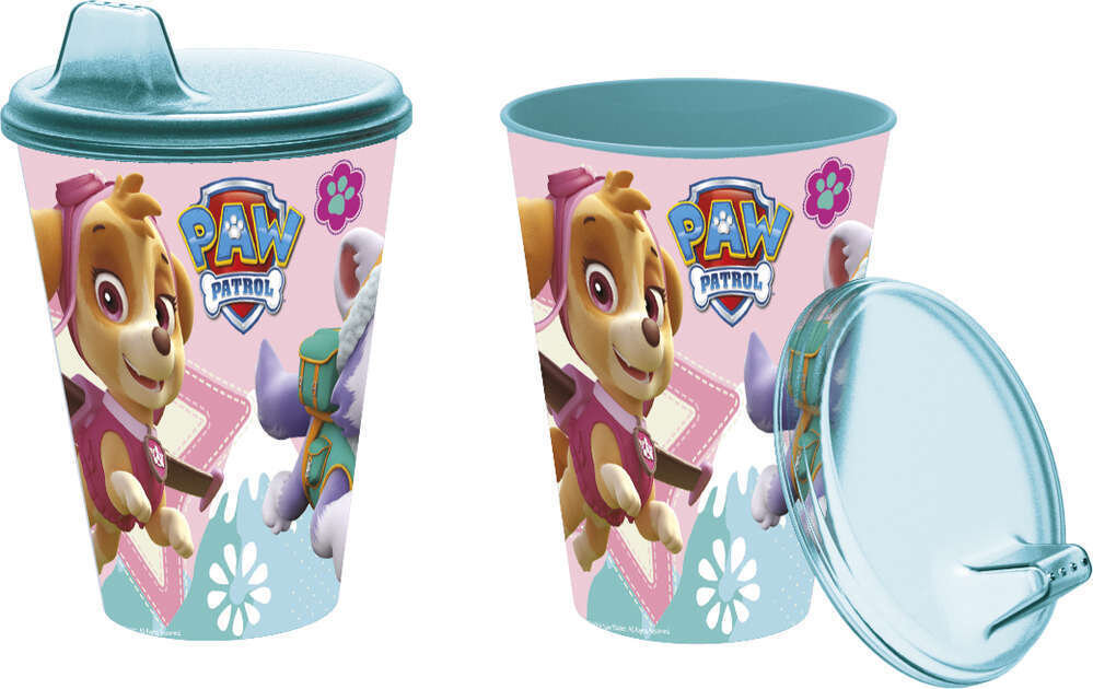 Vaso sipper patrulla girls, 430ml, producto de plastico libre de BPA, con boquilla adaptada para aprendizaje