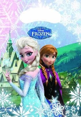 Paquete 8 party bag 16x23 cm licencia oficial Disney Frozen, Elsa y anna, bolsa para chuches