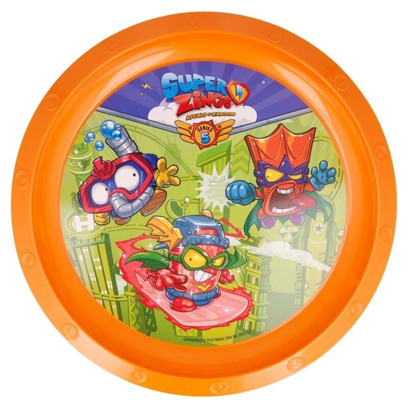 plato reutilizable fiesta de la licencia oficial Super zing, plastico libre de BPA