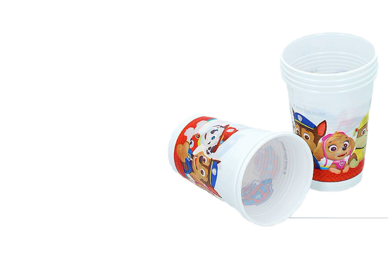 Pack de 6 vasos ideal para fiestas y cumpleaños de la licencia Patrulla canina