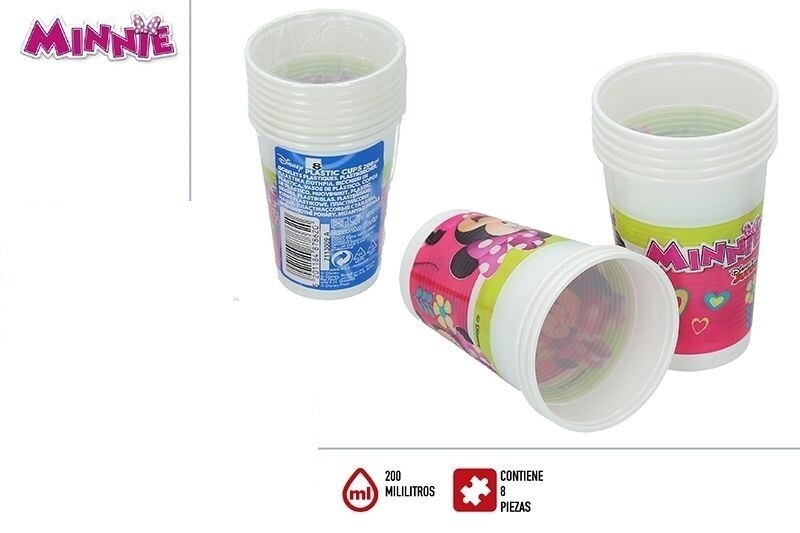 Pack de 8 vasos fiesta, Disney Minnie Mouse