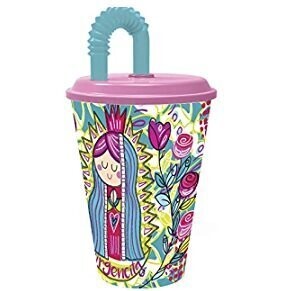 vaso caña 430 ml Virgencita, producto de plastico libre de BPA, licencia Distroller