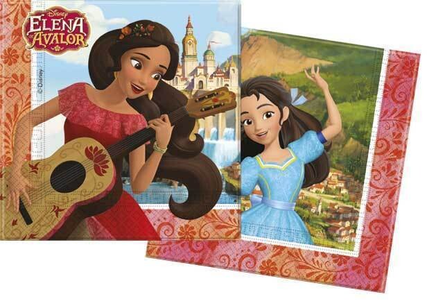 Pack de 20 servilletas de papel para fiestas de cumpleaños,  33x33 cm Elena de Avalor
