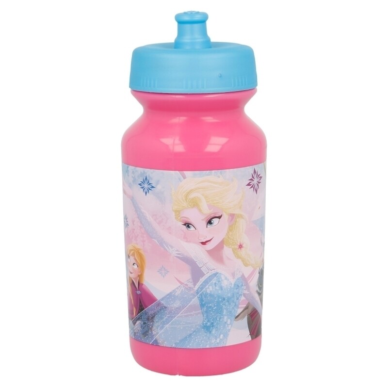 Botella sport push up 340ml Frozen, producto de plastico libre de BPA