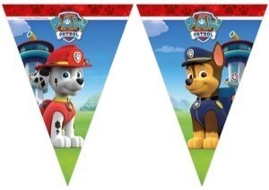 lineal de 9 banderines de la licencia oficial Patrulla canina, producto de plastico, longitud 2,3mt