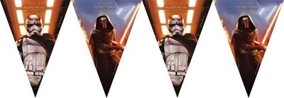 lineal de banderines de la licencia oficial Disney Star wars, 9 banderines, longitud 2,3mt