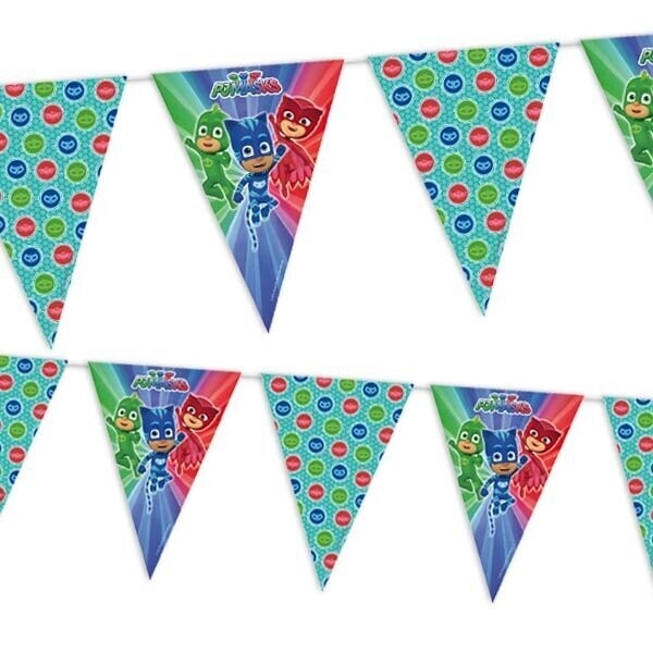 lineal de banderines de la licencia oficial Pj Masks, 9 banderines, longitud 2,3mt