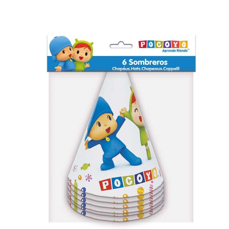Pack 6 sombreros Pocoyo y Nina