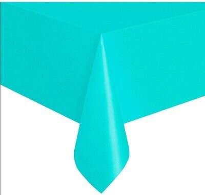mantel fiesta 120x180cm turquesa, producto de plastico, ideal como complemento para fiestas de cumpleaños o eventos