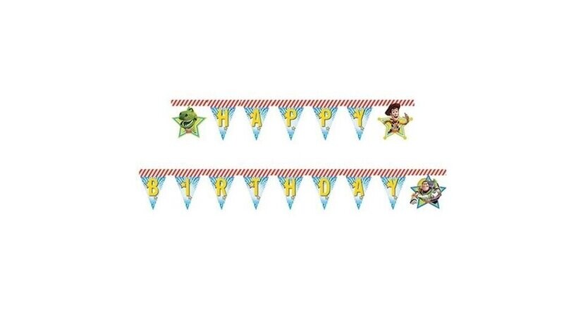 Guirnalda "Happy Birthday"  Disney Toy Story, producto de carton