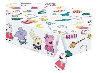 Mantel fiesta 120x180cm, de la licencia Peppa pig, diseño messy, producto de plastico