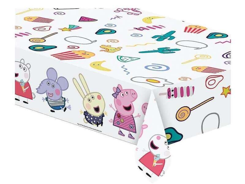 Mantel fiesta 120x180cm, de la licencia Peppa pig, diseño messy, producto de plastico
