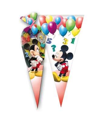 Pack 6 conos de la licencia oficial disney Mickey Mouse, producto de plastico, dimensiones 20x40 cms