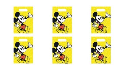 Paquete de 6 party bag 16x23 cm Disney Mickey Mouse, bolsa chuches