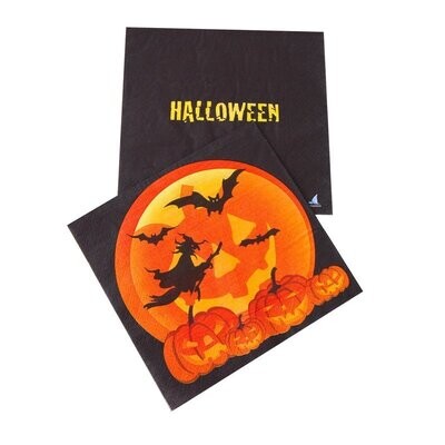 Pack de 20 servilletas de papel para fiestas, doble hoja, diseño Halloween
